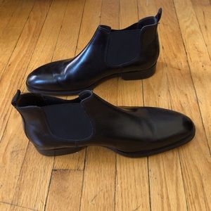 Black Leather Chelsea Boots by Adam Derrick